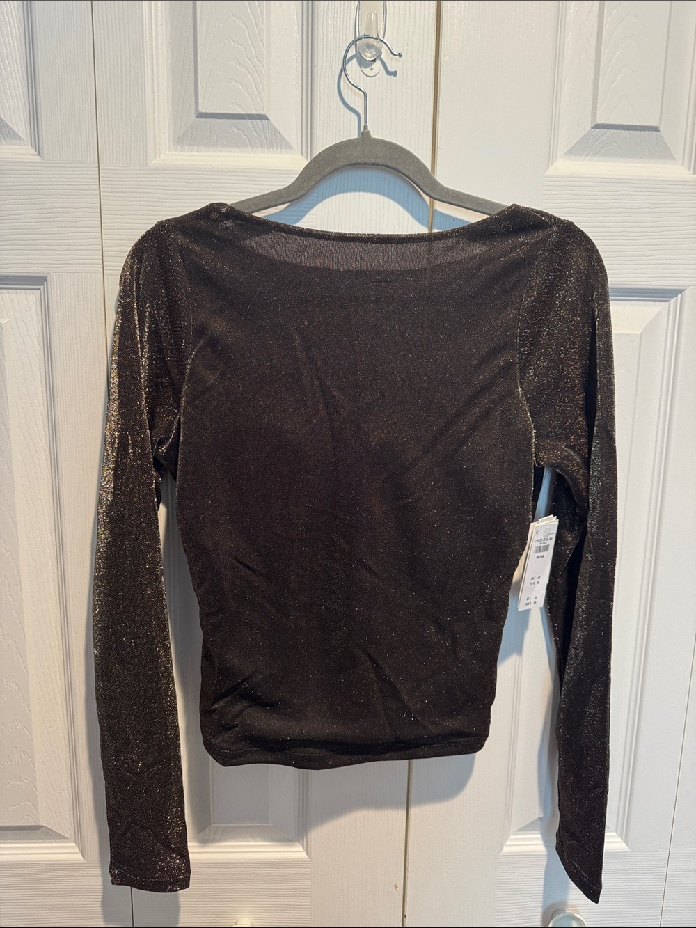 NWT Abercrombie Bra Free Cowl Back Metallic Gold/Black Top